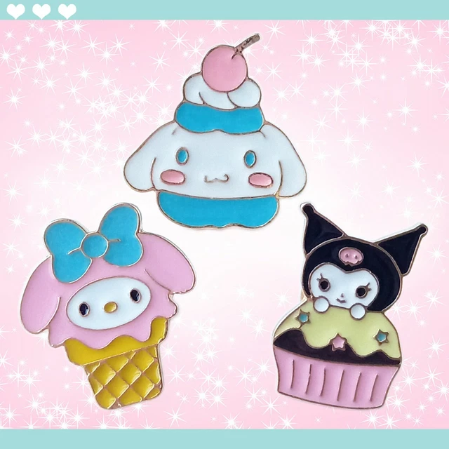 SET OF 3 Sanrio Cinnamoroll My Melody Kuromi Enamel Pin Badge Brooch