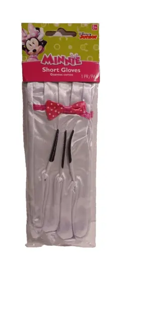 Disney Minnie Mouse Short Gloves Pair Halloween Costume Accessory