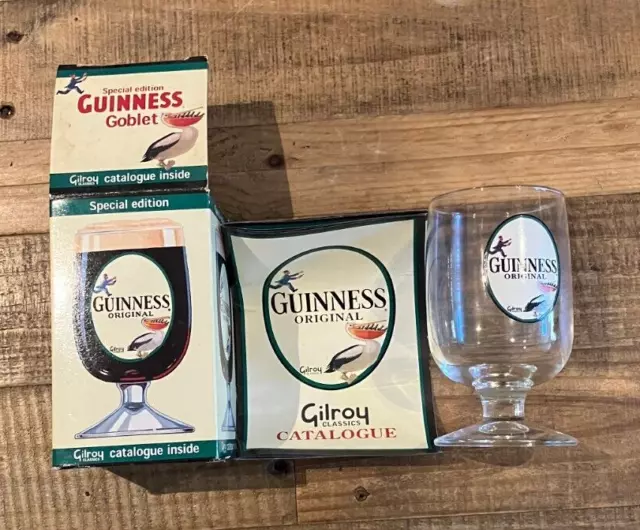 Pair of Guinness Beer Glasses, Collectable Special Edition Gilroy Classics  Goblets 