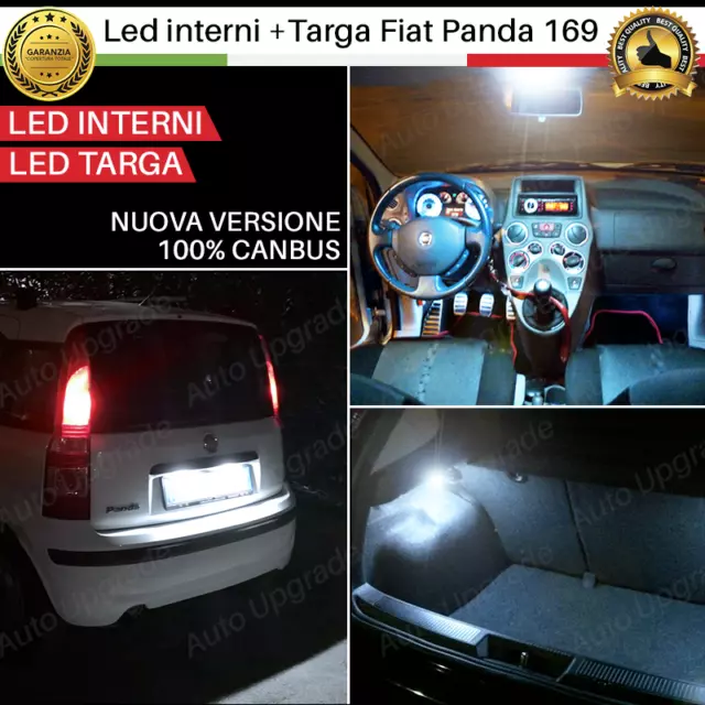 Kit Full Led Interni Completo Per Fiat Panda 169 + Luci Targa Led 18 Led Canbus