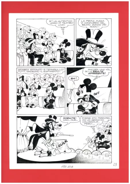 § Sergio ASTERITI - TAVOLA ORIGINALE TOPOLINO N. 1372 - 1982 DISNEY ORIGINAL ART