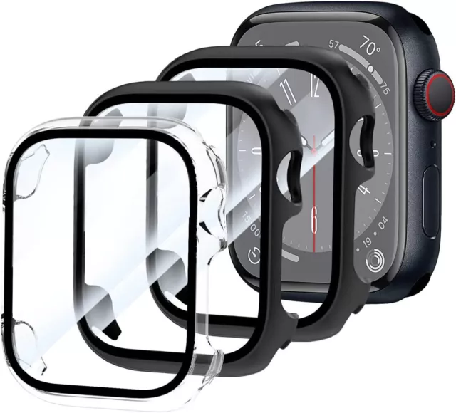 Full Case Cover Tempered Glass Screen Protector iWatch Apple Watch 8/7/6/5/4/3/2