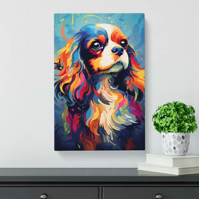 Cavalier King Charles Spaniel Futurism No.3 Canvas Wall Art Print Framed Picture 3