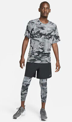 Da Uomo Nike Pro Dri Fit Camo T-shirt, 3/4 Leggings e Pantaloni Corti Set da Palestra Casual LTD ED