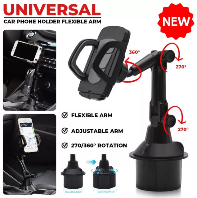 Universal Car Cup Holder Stand Cradle Mount 360° Adjustable Car Phone Holder