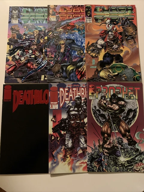 90s Image Comics Lot / Cyber Force 1-3 Prophet 7 + Deathblow 1 -2 / Jim Lee 1995
