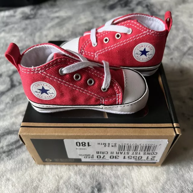 Red converse deals crib shoes