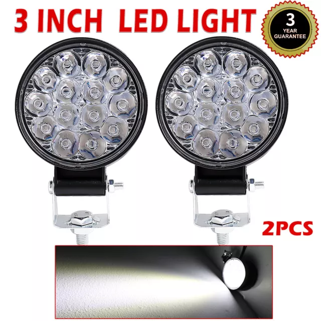 2×Car Truck LED Work Spot Light Flood Driving Bright Bulb SUV 72W 12V 24V 4"