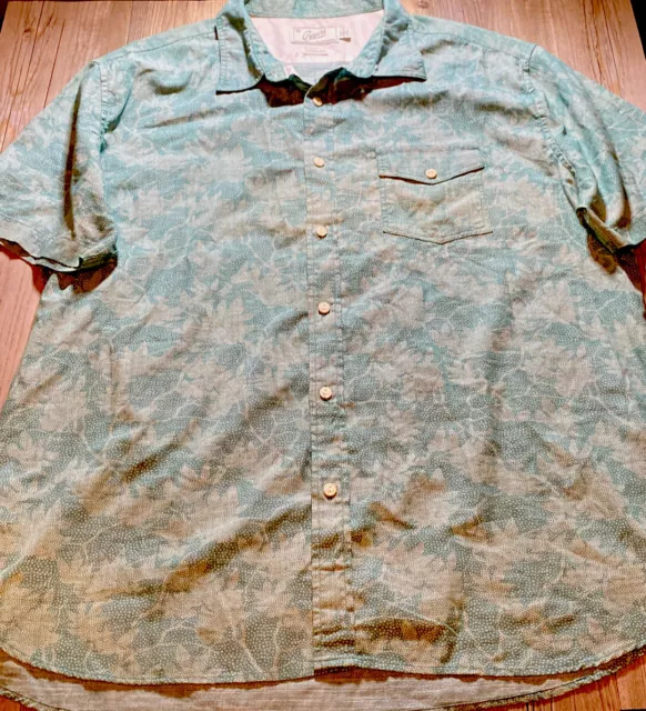 GRAYERS CLOTHIERS MEN’S Short Sleeve Button Shirt Leaf Print 100% ...