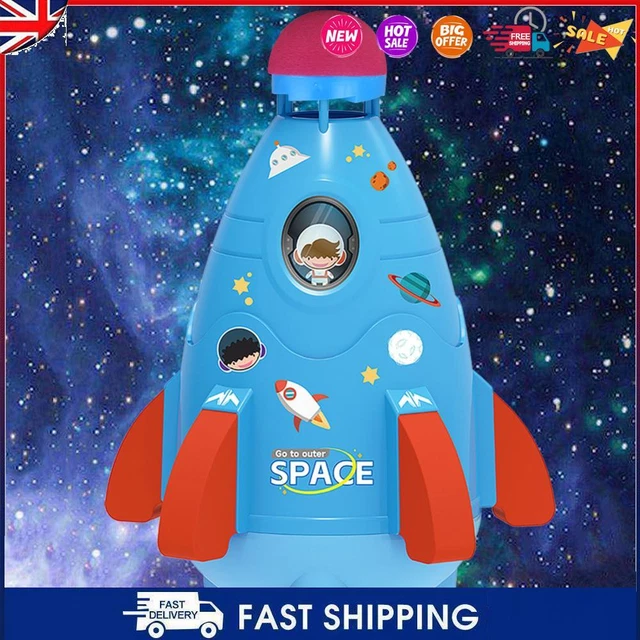 Space Rocket Sprinklers Rotating Water Powered Launcher Summer Fun Toys (Blue) #