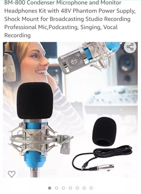 BM-800 Broadcasting Studio Recording Condenser Microphone Mic Kit +Shock Mount