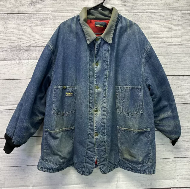 Vintage OshKosh B'Gosh Union Made Sanforized Lined Denim Jacket XXL Chore Work