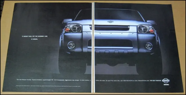 2001 Nissan Frontier 2-Page Print Ad 2000 Pickup Truck Advertisement Vintage
