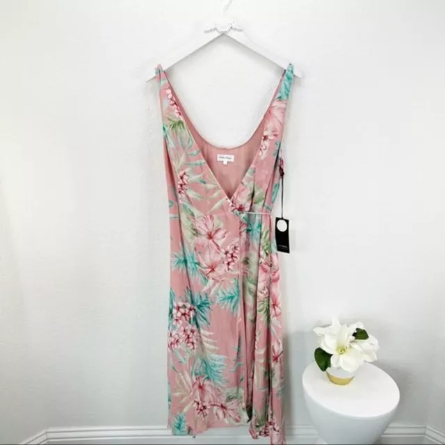 Privacy Please Wilson Dress Pink Floral Midi Tropical Revolve Size Large L NWT 2