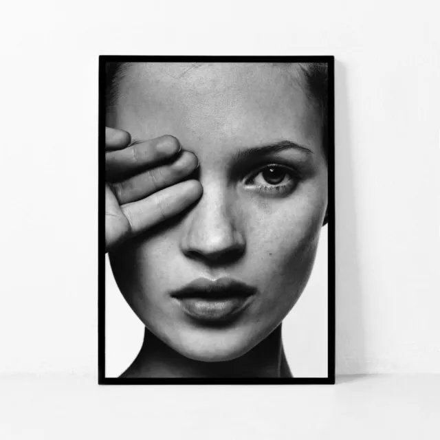 Kate Moss B&W Wall Art Poster Print. A3 A2 A1 Sizes