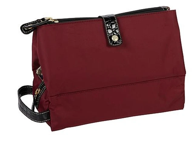 Samantha Brown 3 Compartment Travel Organizer Bag Rich Burgundy