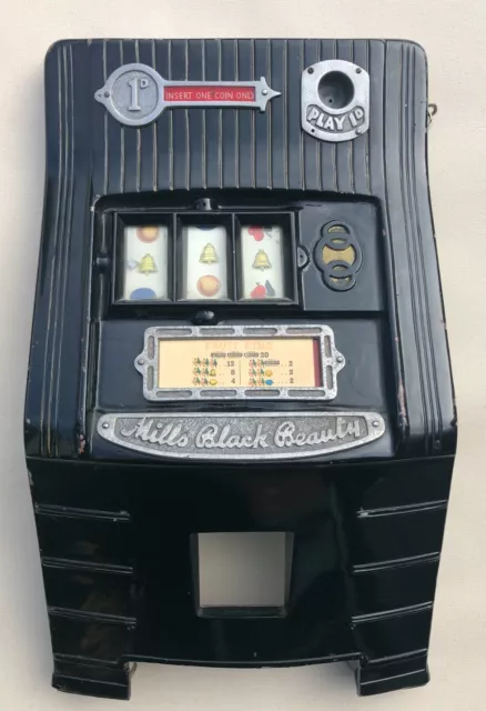 Antique Mills "Black Beauty" slot machine face