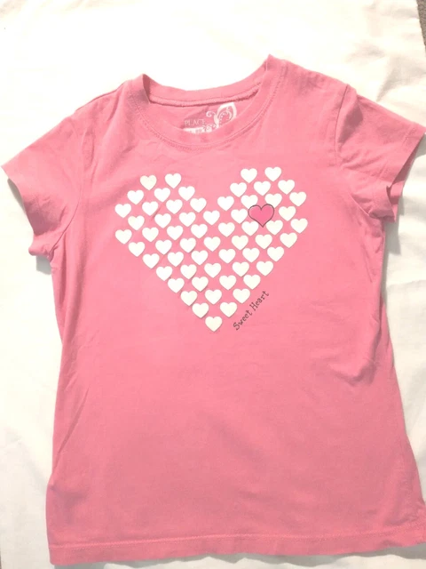 Girls M 7/8 Pink Heart Tee, PLACE est.89