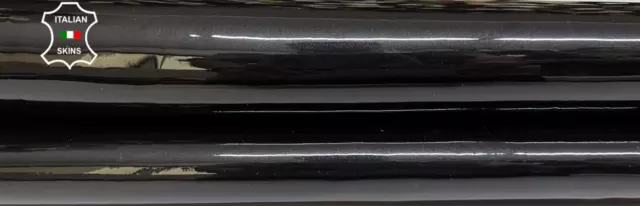 PATENTE NEGRO BRILLANTE Grueso Fuerte Cuero de Becerro Italiano 16""x23"" 1.1mm #B5539