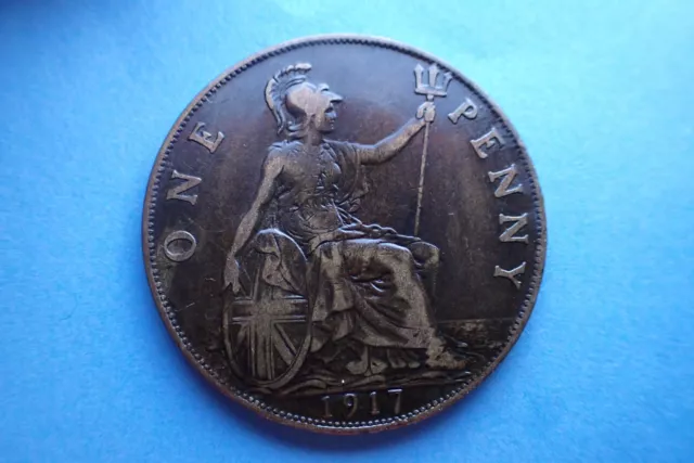 1917 Penny, George V., as shown.