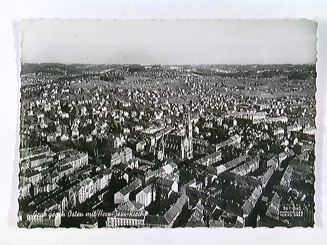 Graz gegen Osten mit Herz-Jesu-Kirche, Luftbild, AK, gelaufen ca. 1965