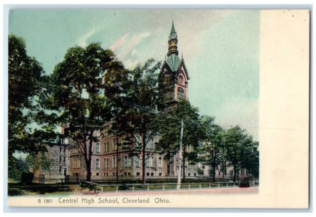 c1905 Central High School Exterior Building Cleveland Ohio OH Vintage Postcard
