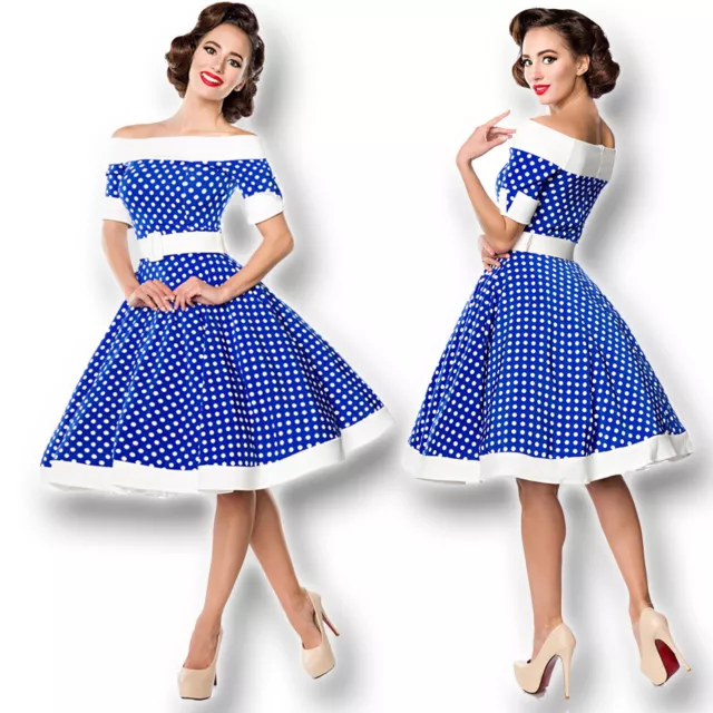 50051 Swing Kleid Gürttel lXS-3XL Rockabilly Vintage Retro 50er Jahre Polka Dots