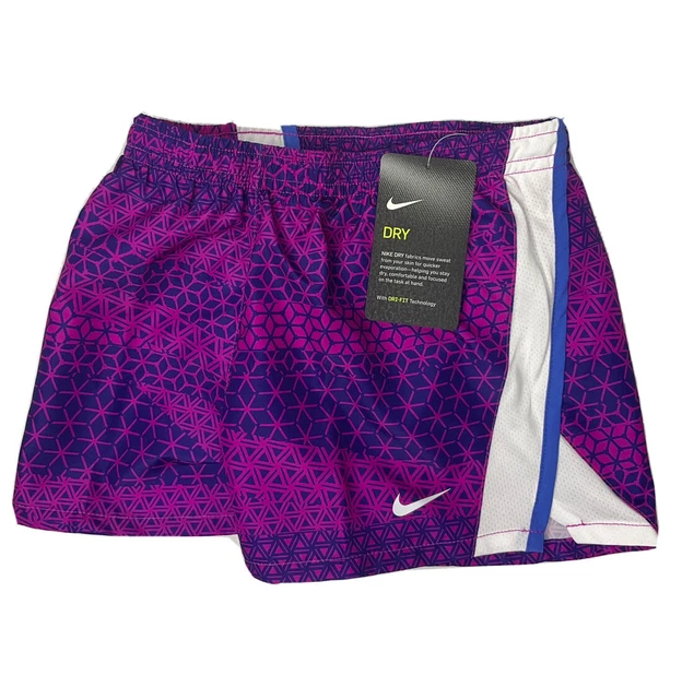Nike Shorts Dri-Fit Running Athletic Casual Fusion Violet Girls Sz 6 NWT 5-6 YRS