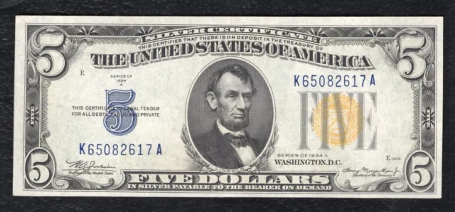 Fr. 2307 1934-A $5 Five Dollars “North Africa” Silver Certificate Gem Unc