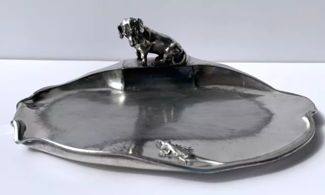 19/20th Century France WMFB Art Nouveau Jugendstil Dog Lizard Visiting Card Tray