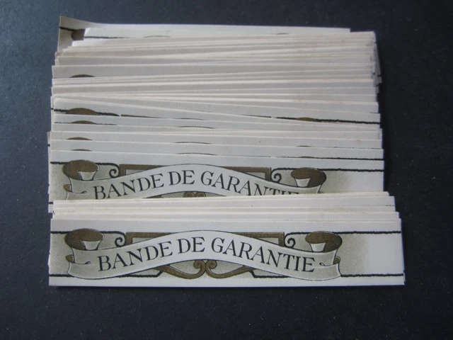 Wholesale Lot of 100 Old Vintage - BANDE DE GARANTIE - Neck LABELS - Gray / Gold