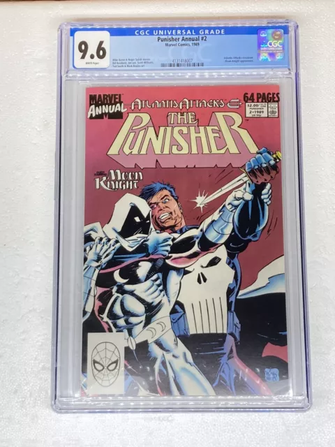 CGC 9.6 NM+ Punisher Annual #2 1st meeting of Moon Knight & Punisher 1989 Marvel