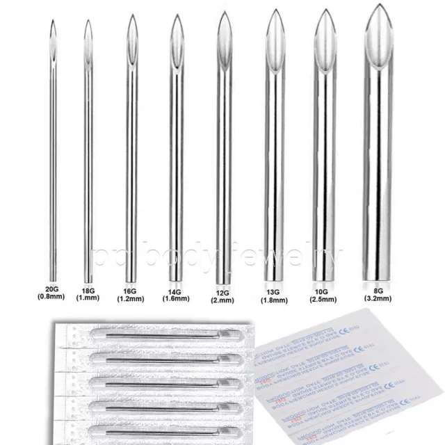 1pc. Pre-Sterile Disposable Piercing Straight Needles Body Piercing Supplies