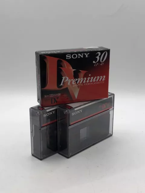 Lot 3 Cassettes Sony Mini Dv Dvm 60/30 Premium Digital Video Cassette