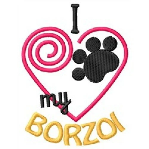 I "Heart" My Borzoi Short-Sleeved T-Shirt 1313-2 Sizes S - XXL