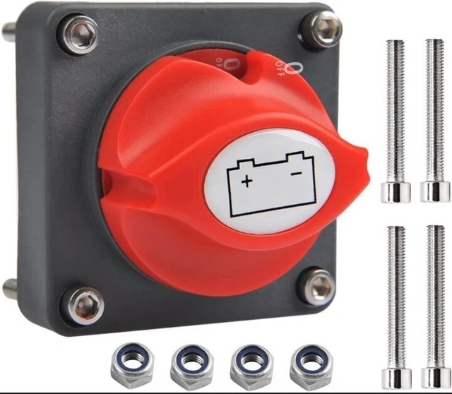 Interruttore per Batteria, Batteria Principale Interruttore 12V 300A Staccabatteria Isolatore con Chiavi Battery Switch Disconnessione per Auto Barca Camion