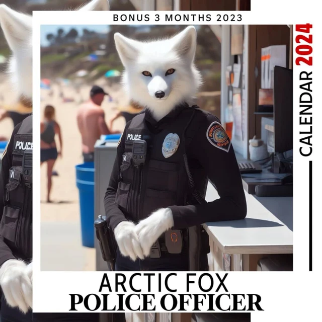 ARCTIC FOX POLICE Officer Calendar 2024 Jan 2024 to Dec 2024 Bonus 3