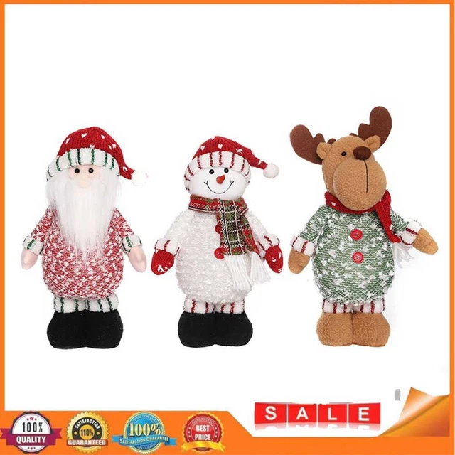 New Year Christmas Santa Claus Snowman Dolls LED Figurine Ornaments Home Decor