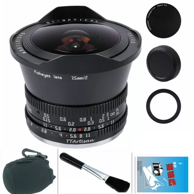 TTartisan 7.5mm F2.0 Fisheye Lens For Fujifilm Fuji X-T30 II T5 S20 H2s Camera