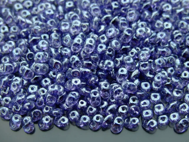 10g Matubo SuperDuo Czech Seed Beads 2.5x5mm Luster Tanzanite Jewelry Making