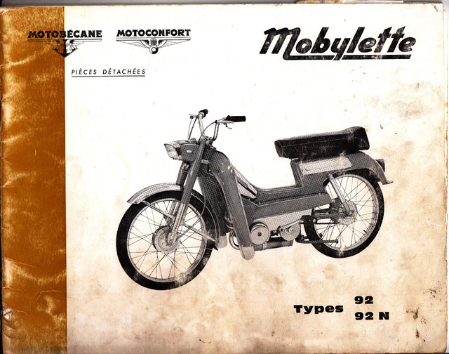Catalogue Pièces De Rechange Motobecane Motoconfort Mobylette Type 92 - Texte Français