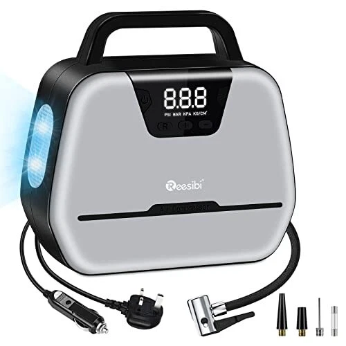 Air Compressor Tyre Inflator 12V 240V 150PSI, Electric Pump for Car Bike