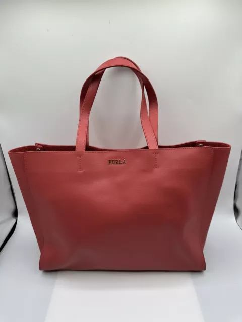 FURLA Coral Saffiano Leather Tote Shoulder Handbag