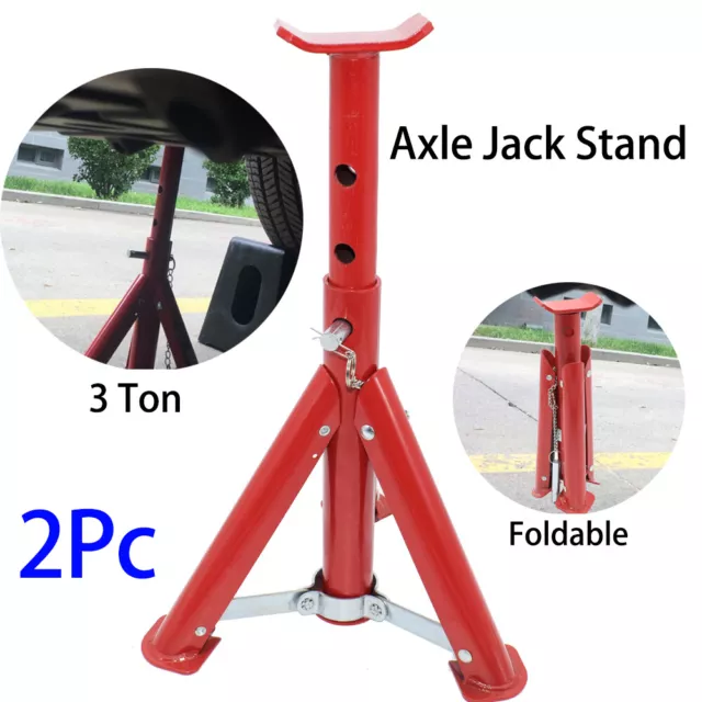 2PCS  3 Ton Car Truck Jack Stands Adjustable Lifting Hoist Heavy Duty Steel