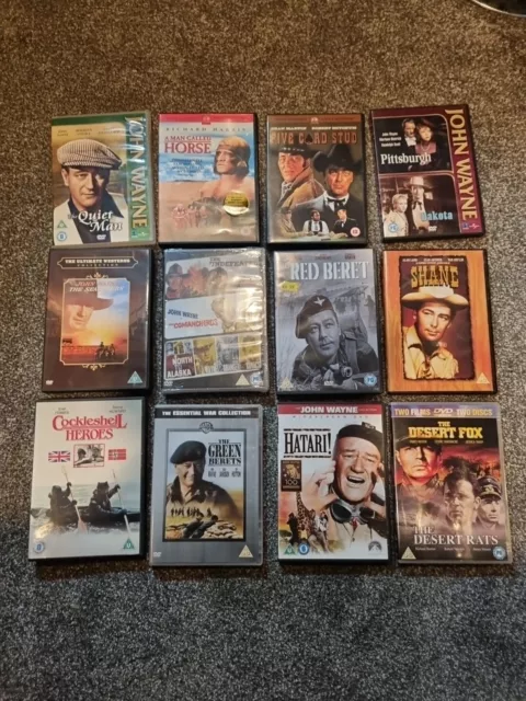 12 X Westerns & War Dvd Movies.joblot