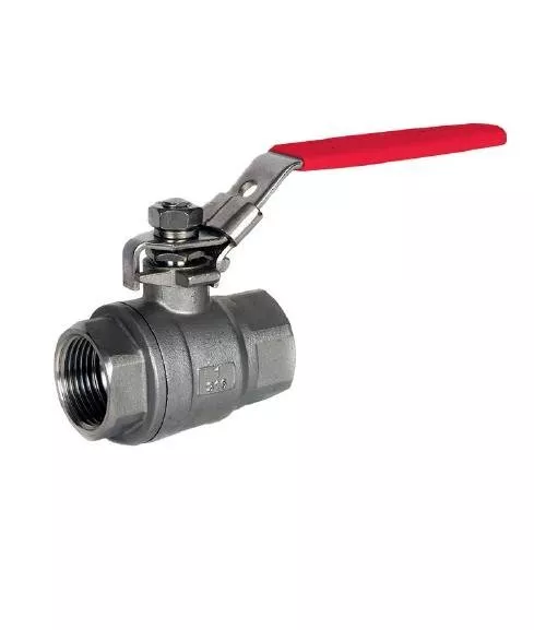 Stainless Steel 316 Npt 2 Piece Red Lever Ball Valve