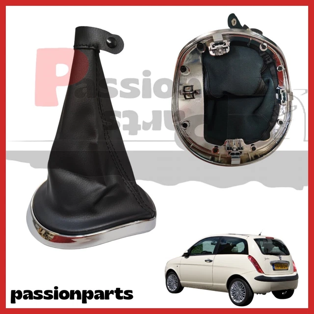 Cuffia Leva Cambio Lancia Ypsilon 2003-2012 - Nera Ecopelle Con Ghiera Cromata, Ricambio Qualità - Foto 8