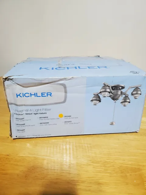 Kichler Universal Ceiling Fan 4 Light Fixture Brushed Nickel 350104NI