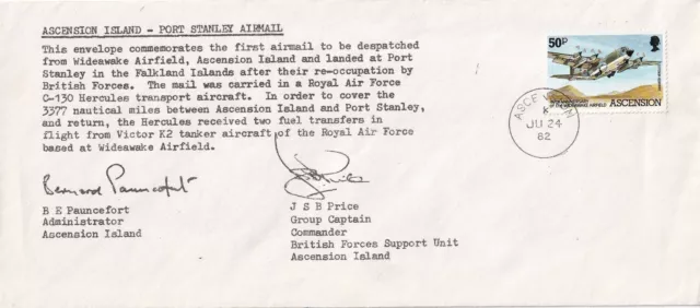 Ascension Island - Port Stanley 1 st Airmail Despatched Ascension - Port Stanley