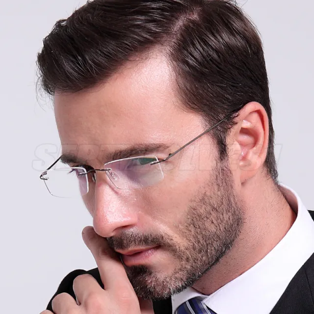 New Men's Rimless Flexible Titanium Eyeglasses Frame Ultra Light Optical Frames